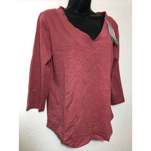 EDC by Esprit Sz Small V-Neck Pullover 3/4 Sleeves - Picture 3 of 3